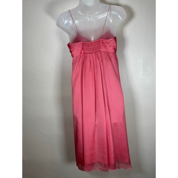 Rebecca Taylor Silk Pink 100% Silk Midi Babydoll Spaghetti Strap Dress 90s Y2k 6 - Picture 4 of 11